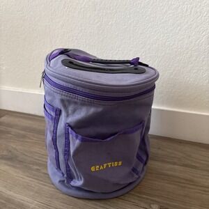 Craftiss Crochet Knitting Needlework Yarn Bag Craft Organizer Carry Purple